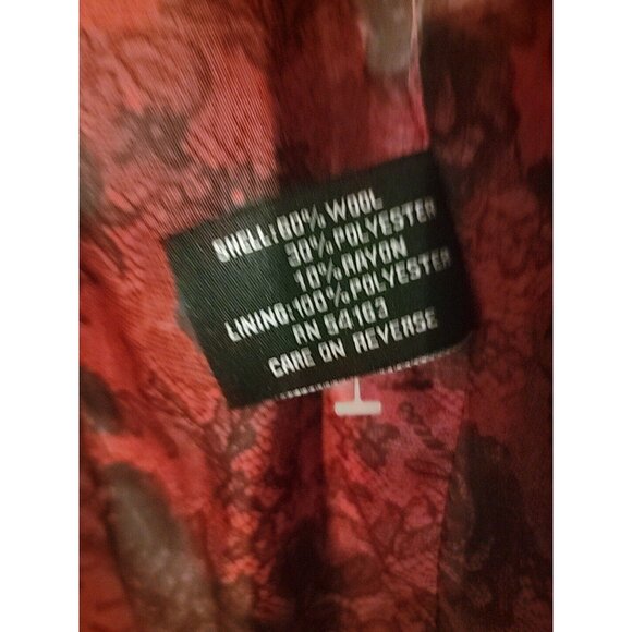 Vintage Guess Los Angeles Red Button Up Wool Blend Peacoat Size M - Picture 6 of 9